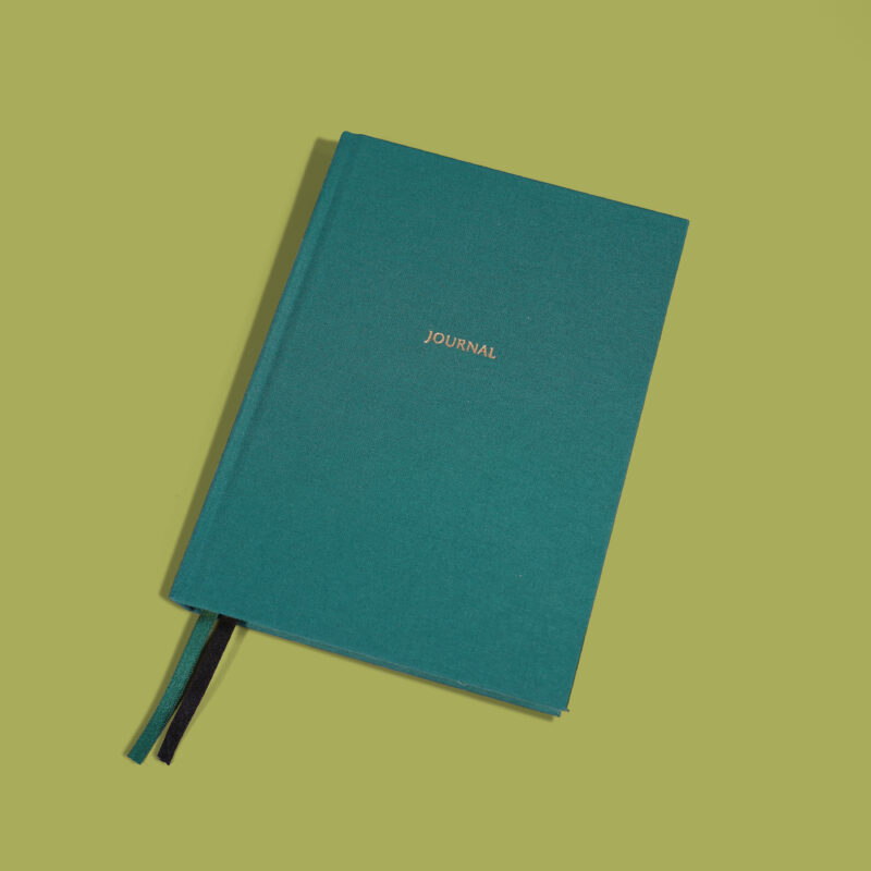 journal zielone płótno