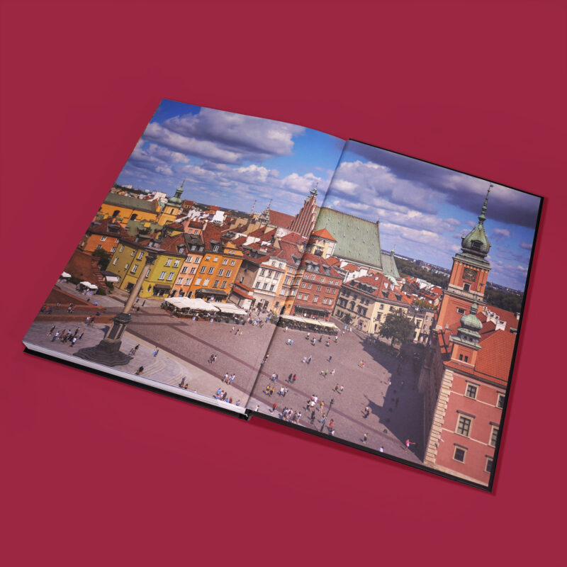 wyklejka z fotografią Warszawy