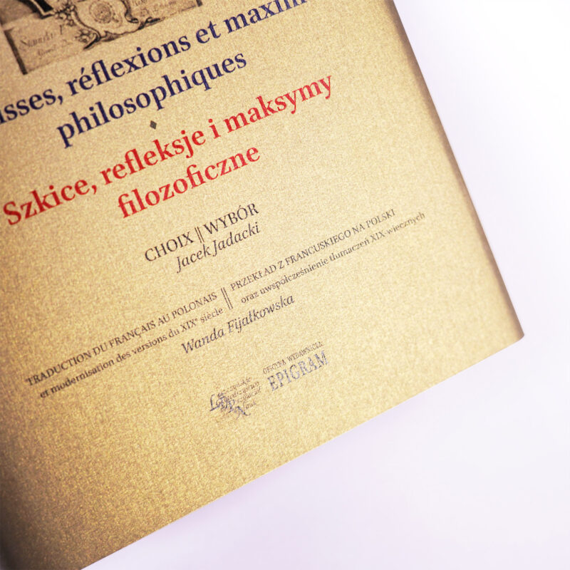 Szkice, refleksje i maksymy filozoficzne - obwoluta